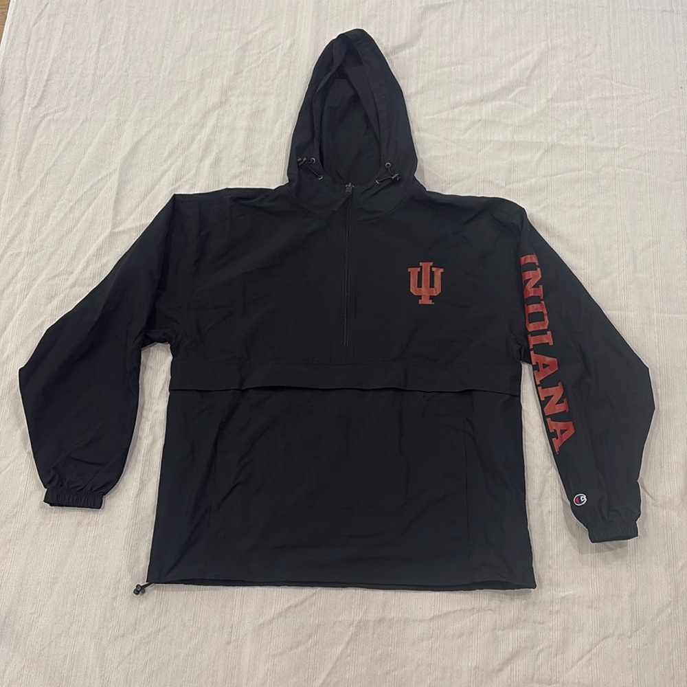 Indiana Hoosiers Black Pullover Windbreaker Jacket